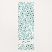 Celestial Blue Personalisiert Modern Retro Floral Yogamatte (Vorderseite)