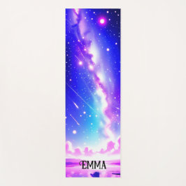 Celestial Blue & Pink Galaxy Individuelle Name Dua Yogamatte