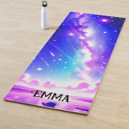 Celestial Blue & Pink Galaxy Individuelle Name Dua Yogamatte