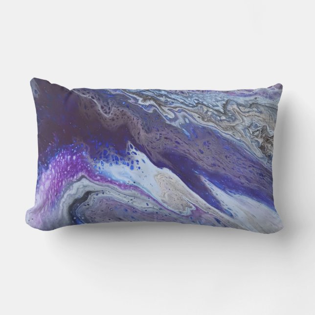 Celestial Blue & Purple Abstract Lendenkissen (Vorderseite)