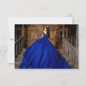 Celestial Blue Quinceanera Midnight Stars Moon Dankeskarte (Rückseite)