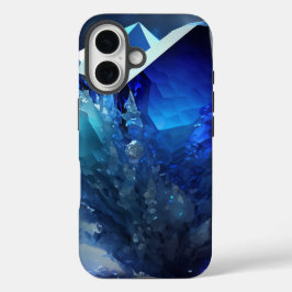 Celestial Blue Sapphire Dreams Abstrakter Crystal iPhone 16 Hülle