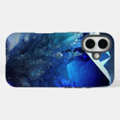 Celestial Blue Sapphire Dreams Abstrakter Crystal Case-Mate iPhone Hülle (Rückseite (Horizontal))