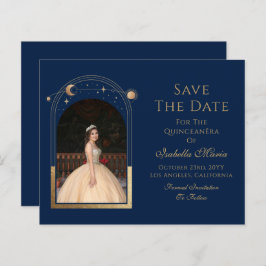 Celestial Blue Save the Date Geburtstag Quinceaner