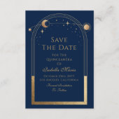 Celestial Blue Save the Date Geburtstag Quinceaner (Vorderseite)