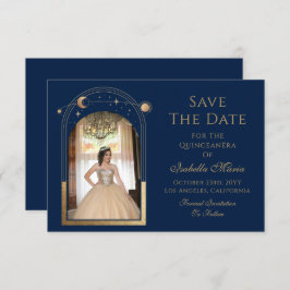 Celestial Blue Save the Date Geburtstag Quinceaner