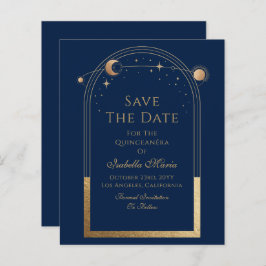 Celestial Blue Save the Date Geburtstag Quinceaner