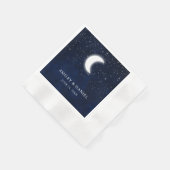 Celestial Blue Sky Moon Stars Hochzeitscocktail Serviette (Ecke)