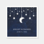 Celestial Blue Sky Moon Stars Lights Wedding Serviette (Vorderseite)
