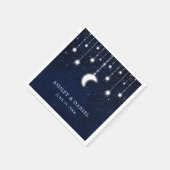 Celestial Blue Sky Moon Stars Lights Wedding Serviette (Ecke)