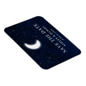 Celestial Blue Sky Moon Stars Save the Date Magnet (Rechte Seite)