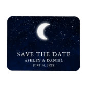 Celestial Blue Sky Moon Stars Save the Date Magnet (Horizontal)