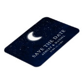 Celestial Blue Sky Moon Stars Save the Date Magnet (Linke Seite)