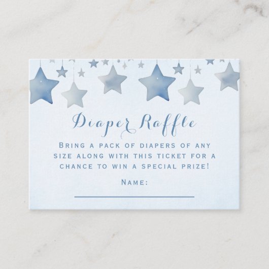 Celestial Blue Star Diaper Raffle Baby Dusche Begleitkarte (Vorderseite)