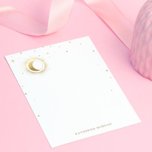 Celestial Blue Stars Moon Wedding Mitteilungskarte