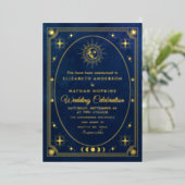 Celestial Blue Tarot Card Einladung zur Hochzeitsr (Stehend vorne)