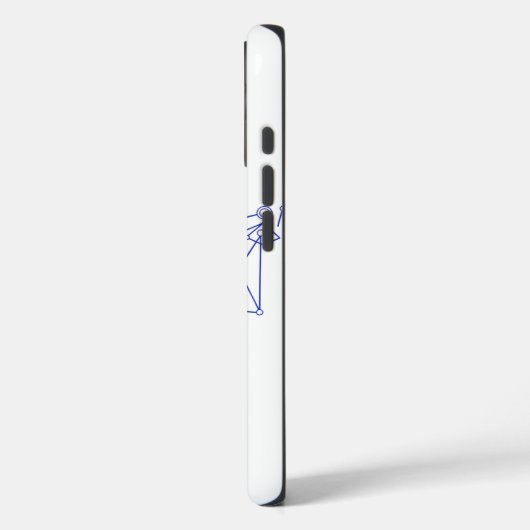 Celestial Blue Tree of Life Line Art: Geometric Case-Mate iPhone Hülle (Rückseite / Links)