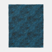 Celestial Blue und Gold Starry Night Crescent Moon Fleecedecke (Vorderseite)