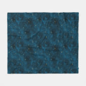 Celestial Blue und Gold Starry Night Crescent Moon Fleecedecke (Vorderseite (Horizontal))