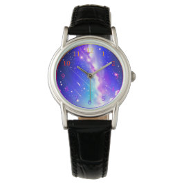 Celestial Blue und Pink Galaxy Armbanduhr