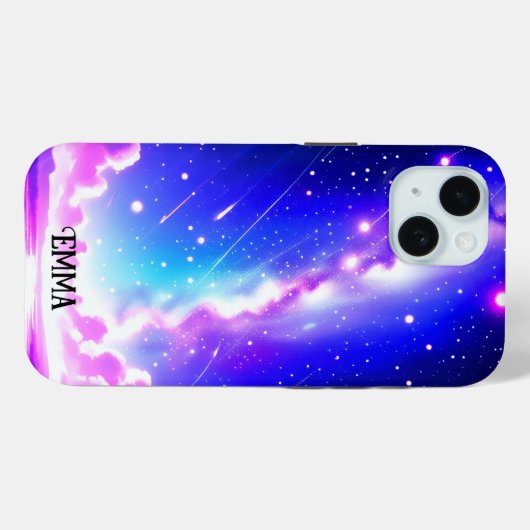 Celestial Blue und Pink Galaxy Custom Case-Mate iPhone Hülle (Rückseite (Horizontal))