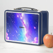 Celestial Blue und Pink Galaxy Individuelle Name S Metall Brotdose (Beispiel)