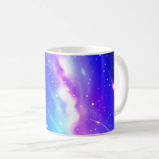 Celestial Blue und Pink Galaxy Kaffeetasse (VorderseiteRechts)