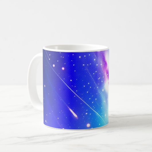 Celestial Blue und Pink Galaxy Kaffeetasse (Vorderseite Links)