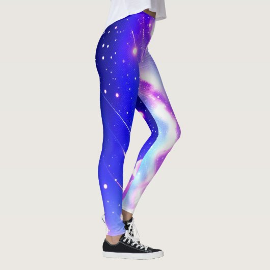 Celestial Blue und Pink Galaxy Leggings (Rechts)