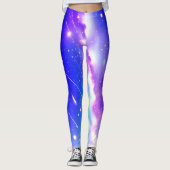 Celestial Blue und Pink Galaxy Leggings (Vorderseite)
