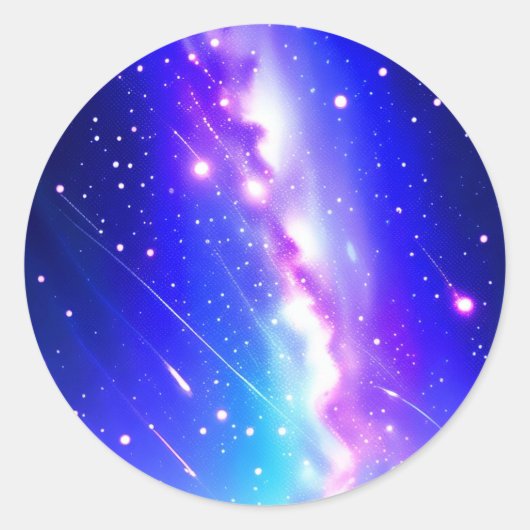 Celestial Blue und Pink Galaxy Runder Aufkleber (Vorderseite)