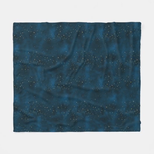Celestial Blue und White Starry Night Fleecedecke (Vorderseite (Horizontal))