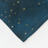 Celestial Blue und White Starry Night Fleecedecke (Ecke)