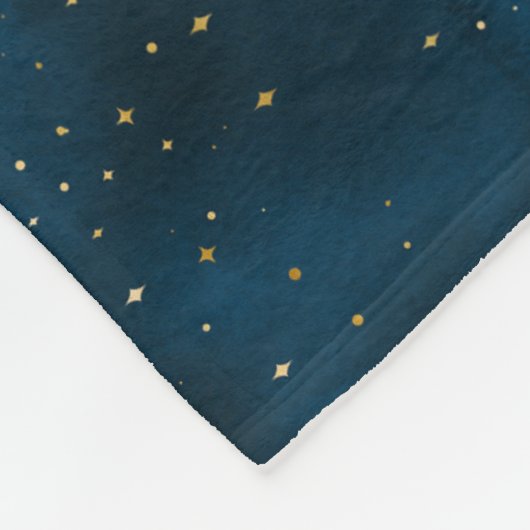 Celestial Blue und White Starry Night Fleecedecke (Ecke)