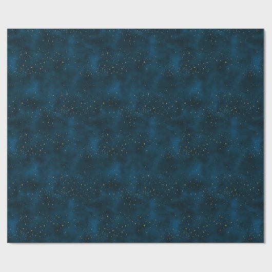 Celestial Blue und White Starry Night Geschenkpapier (Flach)