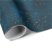 Celestial Blue und White Starry Night Geschenkpapier (Rolleneckpunkt)