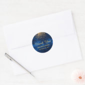 Celestial Blue Universe mit Gold Confetti Runder Aufkleber (Umschlag)