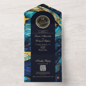 Celestial Blue Wedding All In One Einladung (Innen Boden)