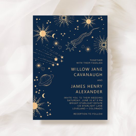 Celestial Blue Wedding Einladung