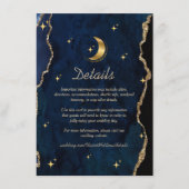 Celestial Blue Wedding Midnight Stars Moon  Begleitkarte (Vorderseite)