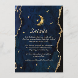 Celestial Blue Wedding Midnight Stars Moon  Begleitkarte