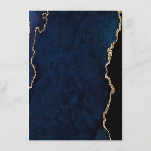 Celestial Blue Wedding Midnight Stars Moon  Begleitkarte (Rückseite)