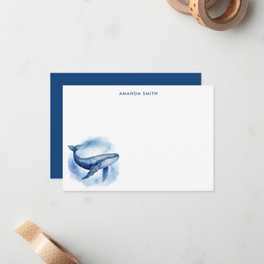 Celestial Blue Whale Mitteilungskarte (Vorderseite/Rückseite Beispiel)