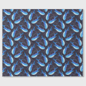 Celestial Blue Whale Night Pattern Geschenkpapier (Flach)