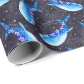 Celestial Blue Whale Night Pattern Geschenkpapier (Rolleneckpunkt)