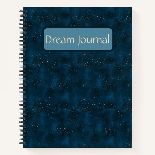 Celestial Blue & White Starry Night Dream Journal Notizblock (Vorderseite)