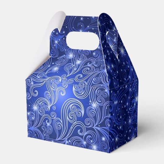 Celestial Blue Wirbel & Stars Gable Gvor Box Geschenkschachtel (Rückseite)