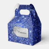 Celestial Blue Wirbel & Stars Gable Gvor Box Geschenkschachtel (Vorderseite)