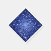 Celestial Blue Wirbel & Stars Napkins Serviette (Ecke)