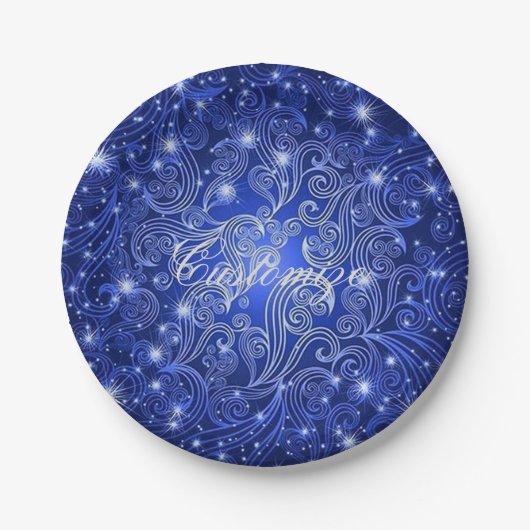 Celestial Blue Wirbel & Stars Paper Teller (Vorderseite)